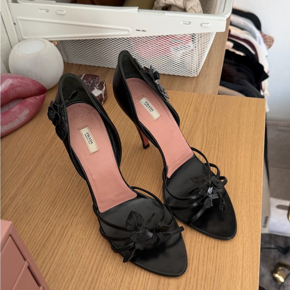 Rare Vintage Prada Flower Bouquet Heels sz 40